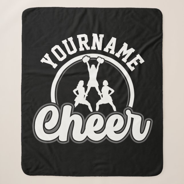 Couverture Sherpa NOM personnalisé Cheer Team Varsity Pom-pom girl (Devant)
