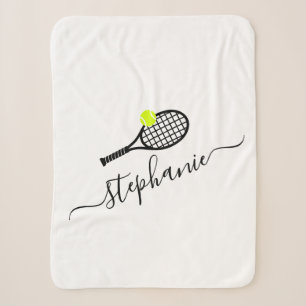 Couverture Sherpa Nom personnalisé du monogramme de tennis