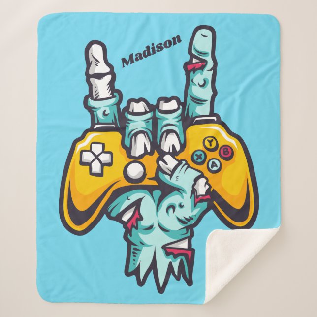 Couverture Sherpa Nom personnalisé Gamer Zombie (Devant)