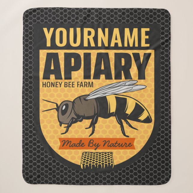 Couverture Sherpa NOM PERSONNALISÉ Honey Bee Apiary Beehives Farm (Devant)