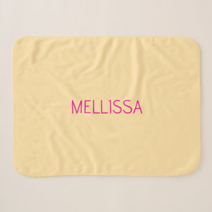 Couverture Sherpa Nom personnalisé minimaliste crème