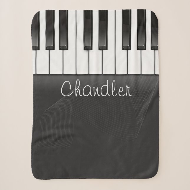Couverture Sherpa NOM personnalisé Pianist Piano Keys professeur de  (Devant)