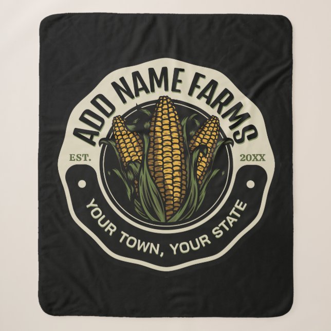 Couverture Sherpa Nom personnalisé Sweet Corn Garden Agricole (Devant)