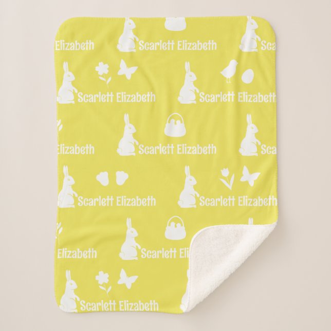 Couverture Sherpa Nom répété de la tache de lapin Trail Lemon Zest (Devant)