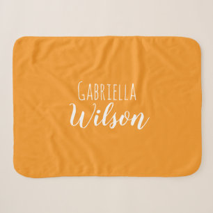 Couverture Sherpa Noms personnalisés moderne orange minimaliste