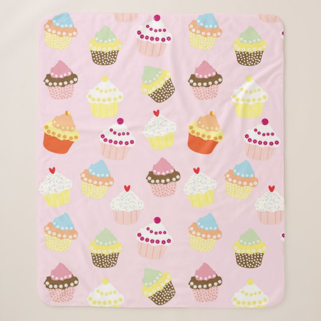 Couverture Sherpa Nourriture mignonne de petit gâteau avec le motif (Devant)