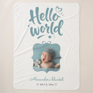 Couverture Sherpa Nouveau bébé garçon Photo de naissance mignonne Nœ