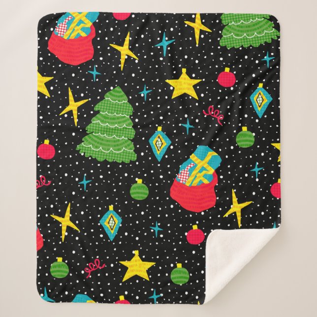 Couverture Sherpa Nouvel An motif transparent et lumineux avec Noël (Devant)