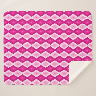 Couverture Sherpa Nuances de motif de diamant fuchsia