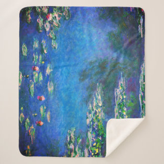 Couverture Sherpa Nymphéas vintage par Claude Monet