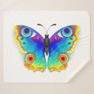 Couverture Sherpa Oeil de paon arc-en-ciel