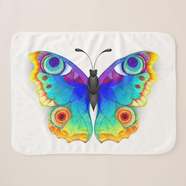 Couverture Sherpa Oeil de paon arc-en-ciel (Devant (Horizontal))
