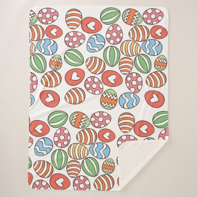 Couverture Sherpa OEufs de Pâques colorés (Devant)