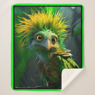 Couverture Sherpa Oiseau vert