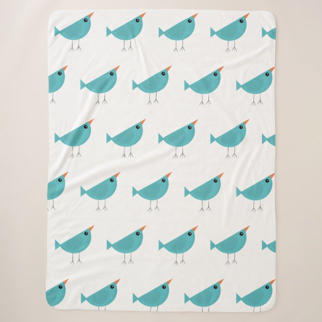 Couverture Sherpa Oiseaux fantaisistes adorables, Art de la nature (Devant)