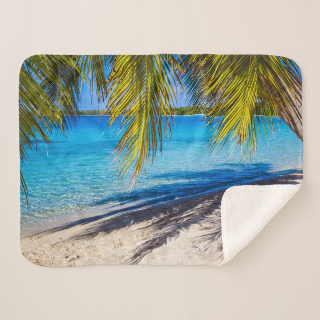 Couverture Sherpa Ombres sur la plage (Devant (Horizontal))
