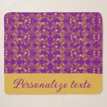 Or personnalisé en or floral damassé sur fond de p