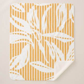 Couverture Sherpa Orange Floral sans couture motif avec backgr rayé