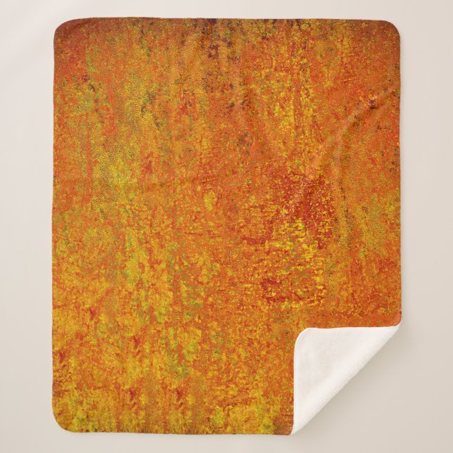 Couverture Sherpa Orange jaune grunge fond abstrait, art, backgr (Devant)