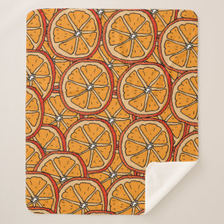 Couverture Sherpa Oranges dessinées à la main : sans couture