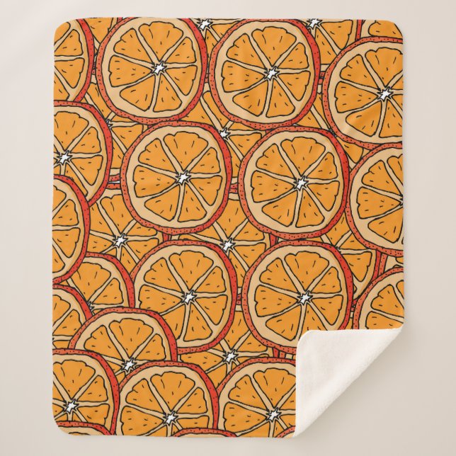 Couverture Sherpa Oranges dessinées à la main : sans couture (Devant)