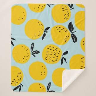Couverture Sherpa Oranges Été : Motif Vintage fruité