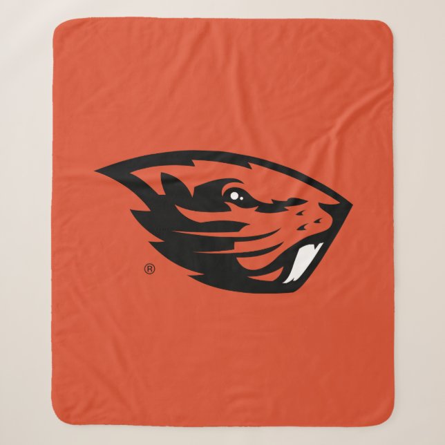 Couverture Sherpa Oregon State Beavers | Tête de castor (Devant)
