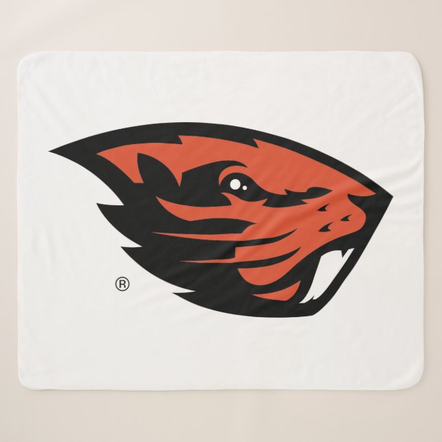 Couverture Sherpa Oregon State Beavers | Tête de castor (Devant (Horizontal))