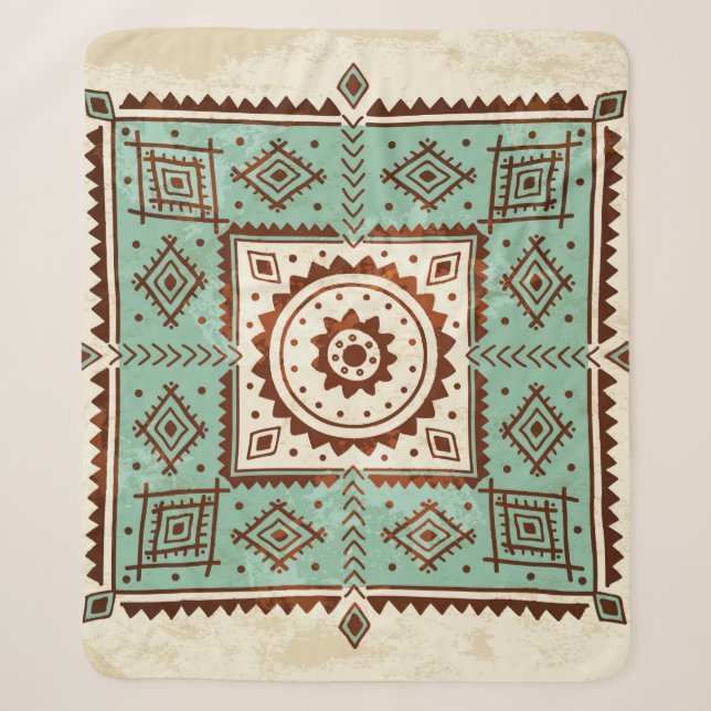 Couverture Sherpa Ornement ethnique (Devant)