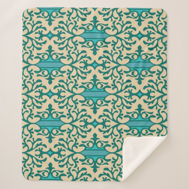 Couverture Sherpa Ornement floral : Moderne à la mode sans couture (Devant)