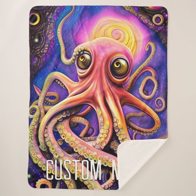 Couverture Sherpa Otopus Océan Calmar Animal Aquatique (Devant)