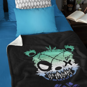 Couverture Sherpa Ours coloré drapeau fierté MLM gay gothique