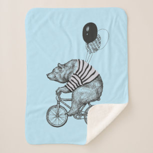 Couverture Sherpa Ours de bicyclette de ballon
