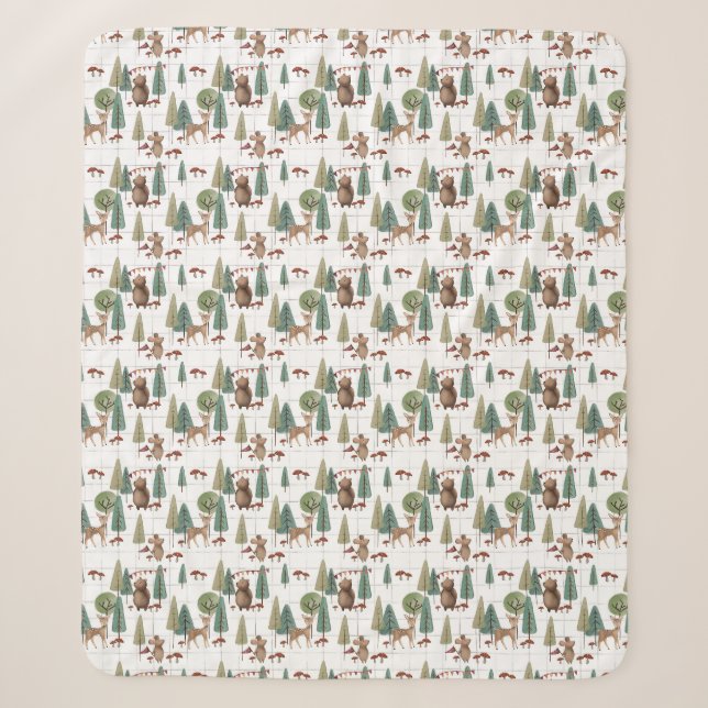 Couverture Sherpa Ours et souris des animaux des bois (Devant)