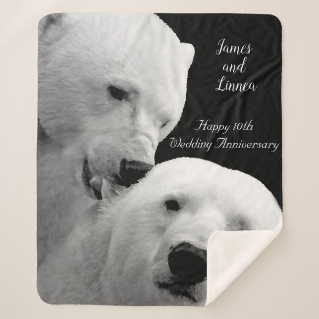 Couverture Sherpa Ours Polaire Artique Couple Amour Tendance Passion (Devant)