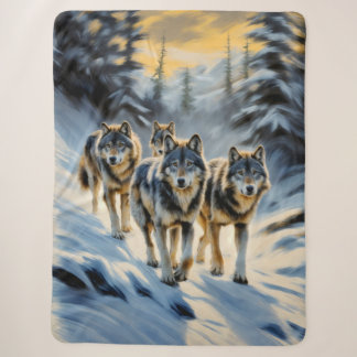 Couverture Sherpa Pack de loup sauvage de l'Alaska