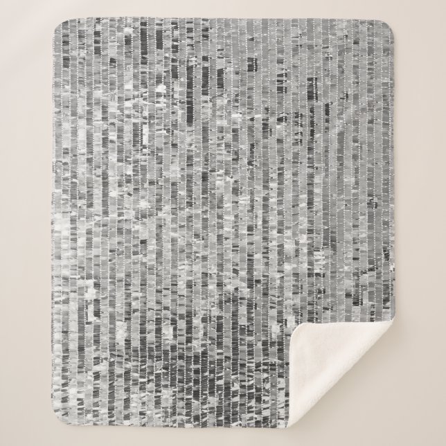 Couverture Sherpa Paillettes en argent motif transparent (Devant)