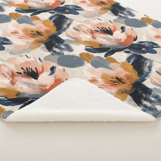 Couverture Sherpa Painterly Floral Botanical Sherpa Blanket (3/4)
