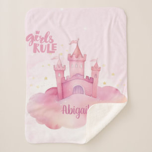 Couverture Sherpa Palais des filles sur l'aquarelle Cloud rose