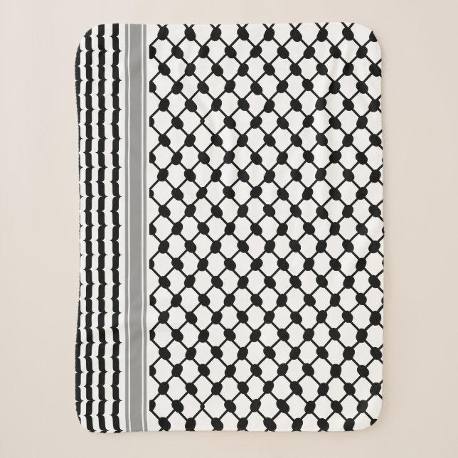 Couverture Sherpa Palestinienne Hatta Keffiyeh Kufiya Folk (2 Motifs (Devant)