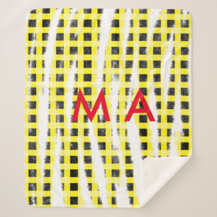 Couverture Sherpa Panneau de contrôle Jaune Noir ajouter nom nom mon
