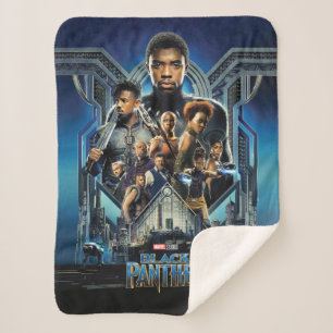 Couverture Sherpa Panthère noire Caractères sur Wakanda