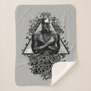 Couverture Sherpa Panthère noire Graphique "Wakanda Forever"