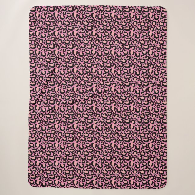 Couverture Sherpa Papier Cheetah rose (Devant)