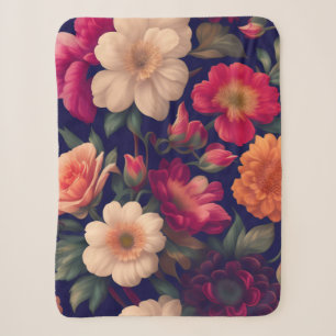 Couverture Sherpa Papier peint à motifs floraux