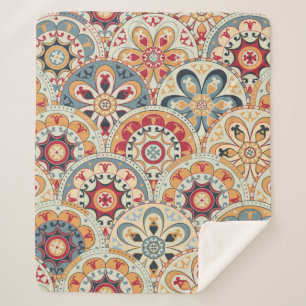 Couverture Sherpa Papier peint abstrait sans couture avec cercles co