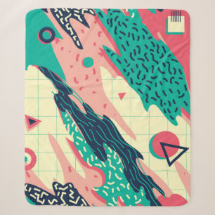 Couverture Sherpa Papier peint géométrique Retro tendance Memphis