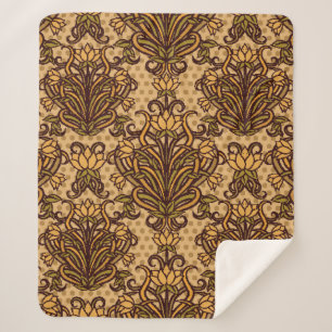 Couverture Sherpa Papier peint sans couture de style Art nouveau, Vi