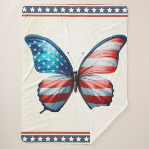 Couverture Sherpa papillon 4 juillet patriotique américain