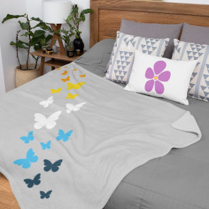 Couverture Sherpa Papillon AroAce Fierté - Couleurs du Drapeau AroAc